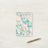 map Roze en Blauwe marmer Pocket Post-it® Notes (Op bureau)