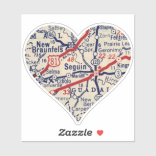 map Seguin Texas Sticker