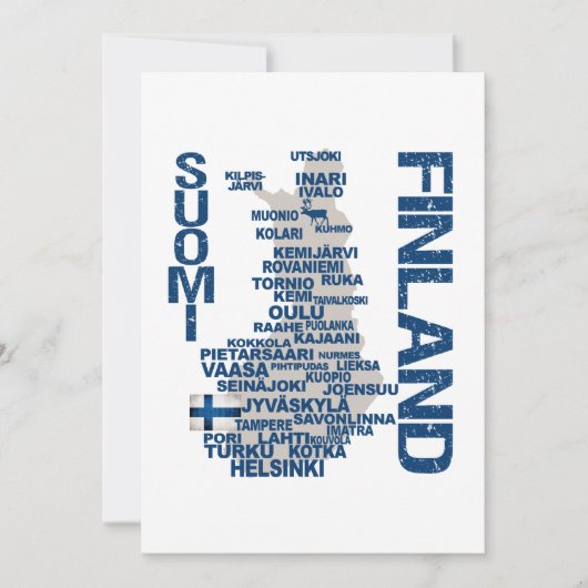 MAP-uitnodiging voor FINLAND Kaart (Voorkant)