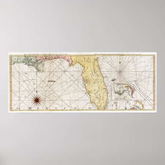 Map van 1777 Florida Poster (Voorkant)