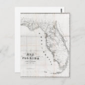 Map van 1837 Florida Briefkaart (Voorkant / Achterkant)