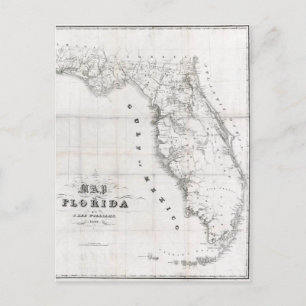 Map van 1837 Florida Briefkaart
