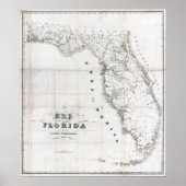 Map van 1837 Florida Poster (Voorkant)