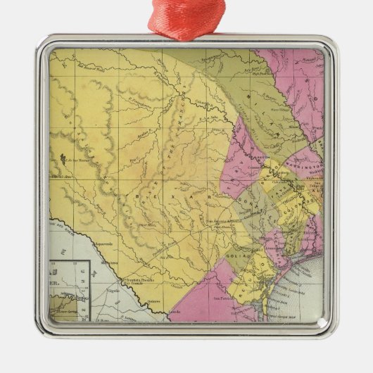 map van Texas Metalen Ornament (Voorkant)