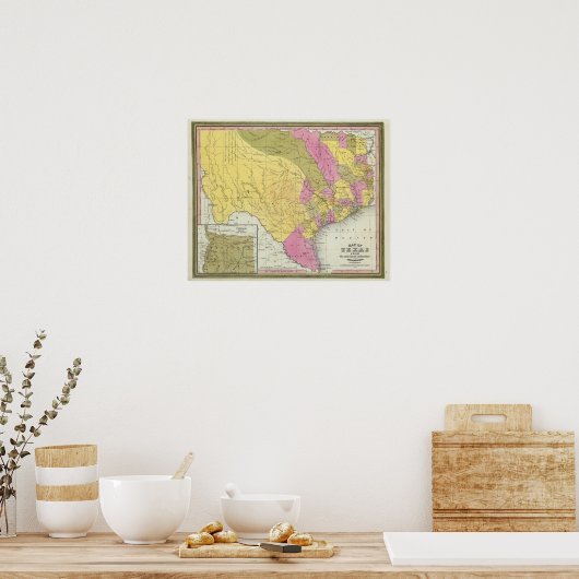 map van Texas Poster (Keuken)