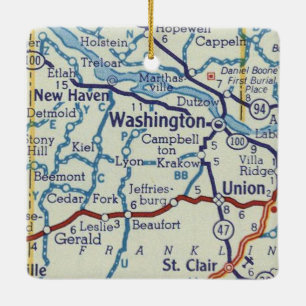  map Washington MO Keramisch Ornament