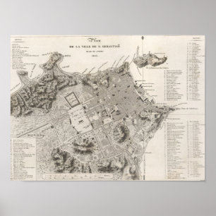 Mapa da cidade do Rio de Janeiro (1820) Poster