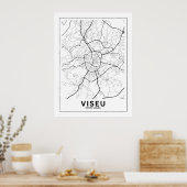  Mapa Da Cidade Viseu Estilo Linha Clássico Poster (Keuken)