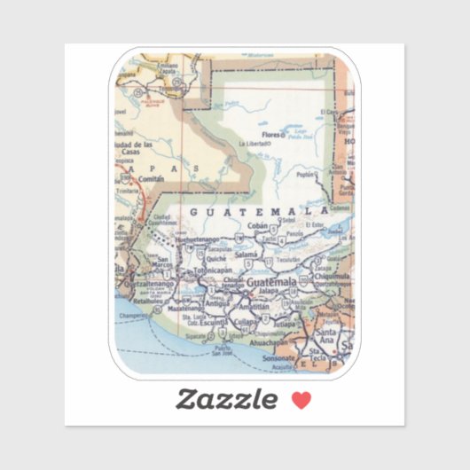 Mapa de Guatemala Sticker (Vel)