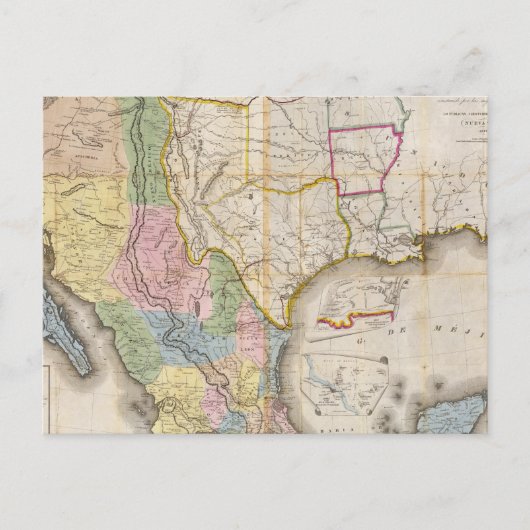 Mapa de los Estados Unidos de Mejico Briefkaart (Voorkant)