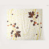 Mapelbladeren met bruine en gele poka-stippen wandkleed (Voorkant (horizontaal))