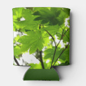 Mapelbladeren met regendruppels blikjeskoeler (Achterkant)