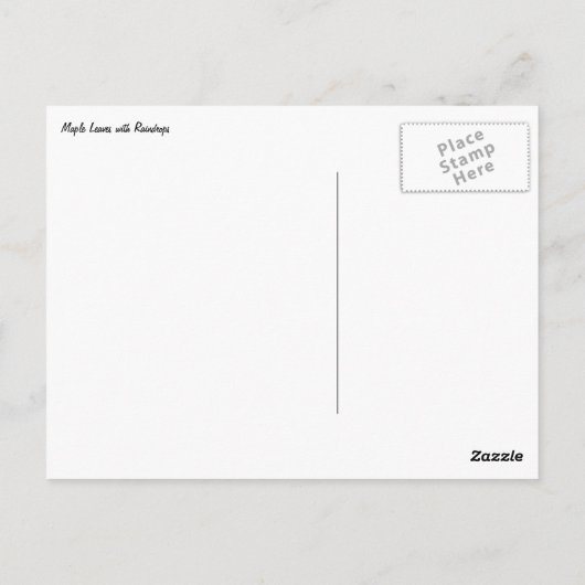 Mapelbladeren met regendruppels briefkaart (Achterkant)