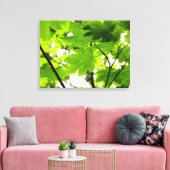 Mapelbladeren met regendruppels canvas afdruk (Insitu (Woonkamer))