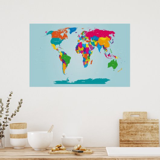 Mapf van de Wereldkaart Poster (Keuken)