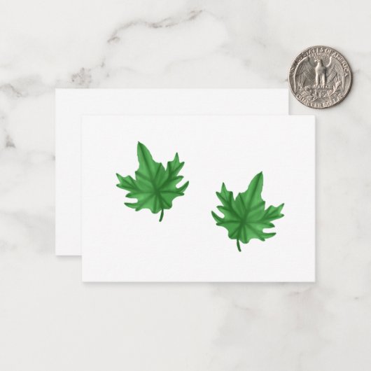 Maple blad notitiekaart notitiekaartje (Voorkant / Achterkant in situ)