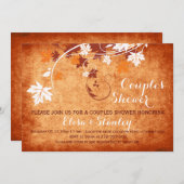 Maple bladeren sinaasappel herfst bruiloft koppels kaart (Voorkant / Achterkant)