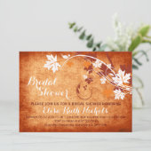 Maple bladeren sinaasappel herfst bruiloft vrijgez kaart (Staand voorkant)