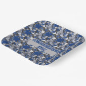 Maple Blauw op een Koolsteenachtergrond Papieren Bordje (Gebogen)