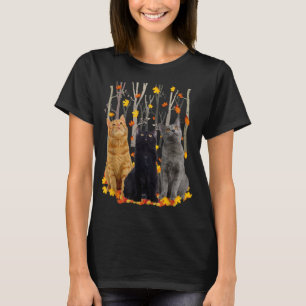 Maple Cat Leaf Herfst Hallo Autumn Funny Kat T-shirt