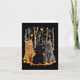 Maple Cat Leaf Herfst Hallo Kat Kaart