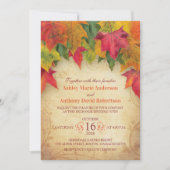 Maple Feuille Faire-part de mariage automne automn (Devant)