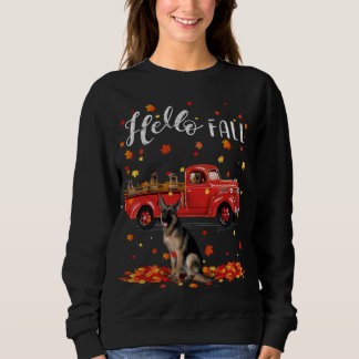 Maple German Shepherd Dog Leaf Herfst Autumn Red T Trui