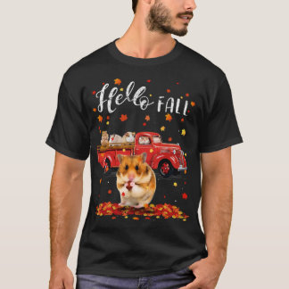 Maple Hamster Leaf Herfst Herfst Rode Vrachtwagen T-shirt