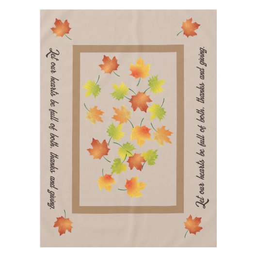 Maple herfst bladeren en gebed tafelkleed (Voorkant)