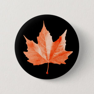 Maple herfstblad ronde button 5,7 cm