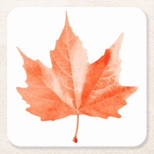 Maple herfstblad vierkante kartonnen onderzetter