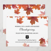 Maple laat de Thanksgiving van de BedrijfsCliënt v Feestdagenkaart (Voorkant / Achterkant)