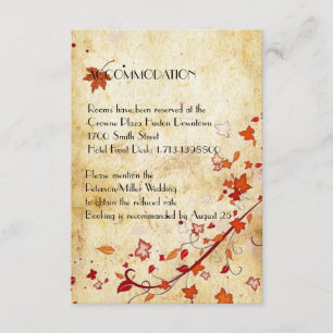 Maple laat  neerslagaccommodatie achter informatiekaartje