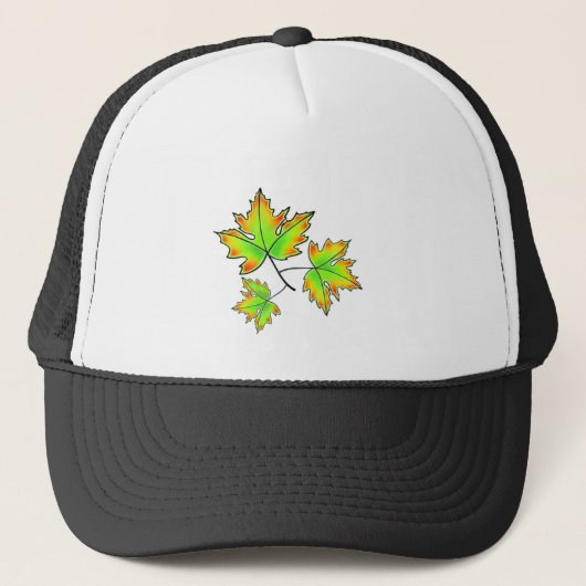 Maple Leaf, botanische, rode oranje bladeren Trucker Pet (Voorkant)