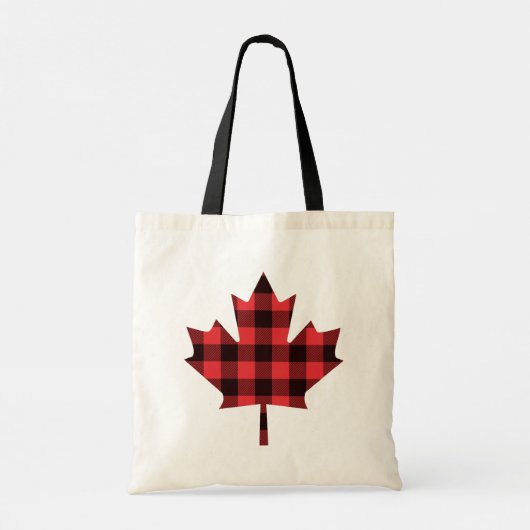 Maple Leaf Buffalo Pset Check Patroon Tote Bag (Achterkant)