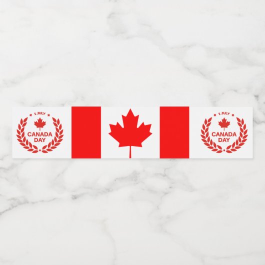Maple Leaf Canada Dag 1 juli Viering Gift Waterfles Etiket (Enkel label)