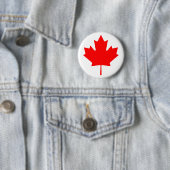 Maple Leaf Canada Day Pin Ronde Button 5,7 Cm (In situ)