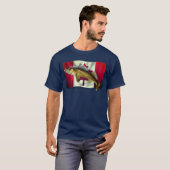 Maple Leaf Canadian Flag & Walleye Pike T-Shirt (Voorkant volledig)