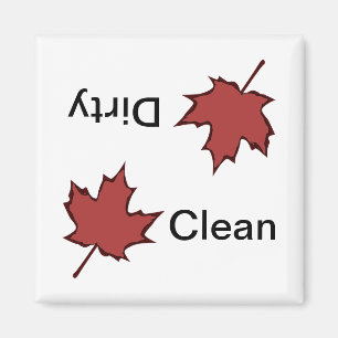 Maple Leaf Clean-Dirty Dishwasher Magnet Magneet