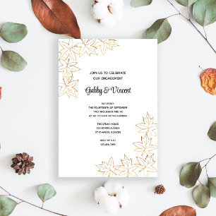 Maple Leaf Edge Fall Engagement Party Invitation Kaart