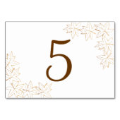 Maple Leaf Edge Fall Trouwtafel Nummers Kaart (Achterkant)