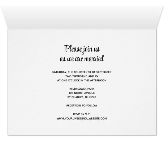 Maple Leaf Edge Fall Wedding Invitation (Binenzijde Horizontaal (Onderkant))