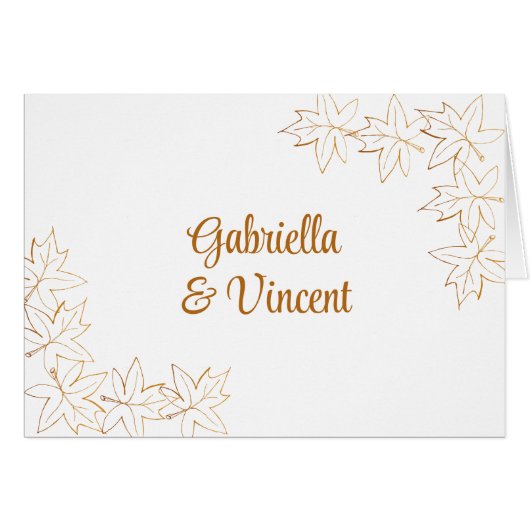 Maple Leaf Edge Fall Wedding Invitation (Voorkant Horizontaal)