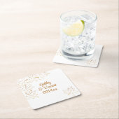 Maple Leaf Edge Wedding Vierkante Kartonnen Onderzetter (Insitu)