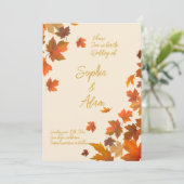 maple leaf Fall Leaves Autumn Wedding Invitation Kaart (Staand voorkant)