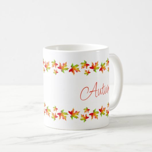 Maple Leaf Garland Coffee Mug (Devant droit)