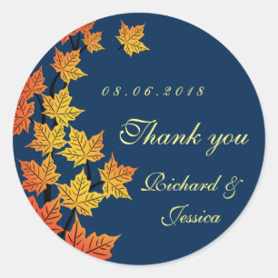 Maple Leaf Herfst Autumn Wedding Sticker