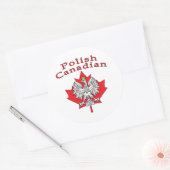 Maple Leaf met Poolse Canadese Ronde Sticker (Envelop)