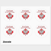 Maple Leaf met Poolse Canadese Ronde Sticker (Vel)
