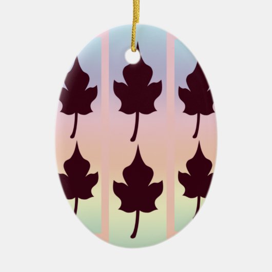 Maple Leaf met regenboog - Keramisch Ornament (Voorkant)
